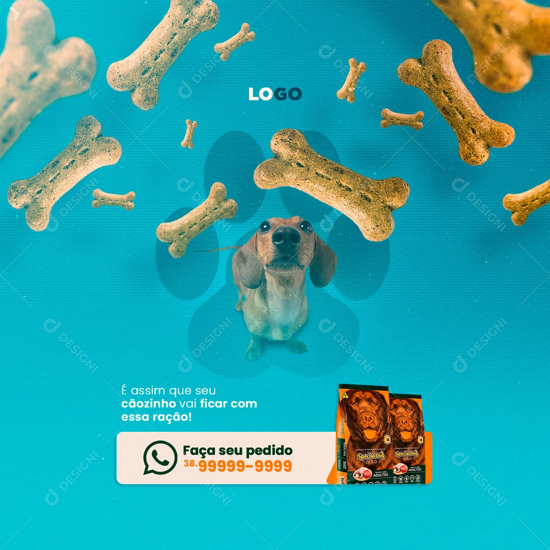 Pet Shop Ração de Qualidade Social Media PSD Editável