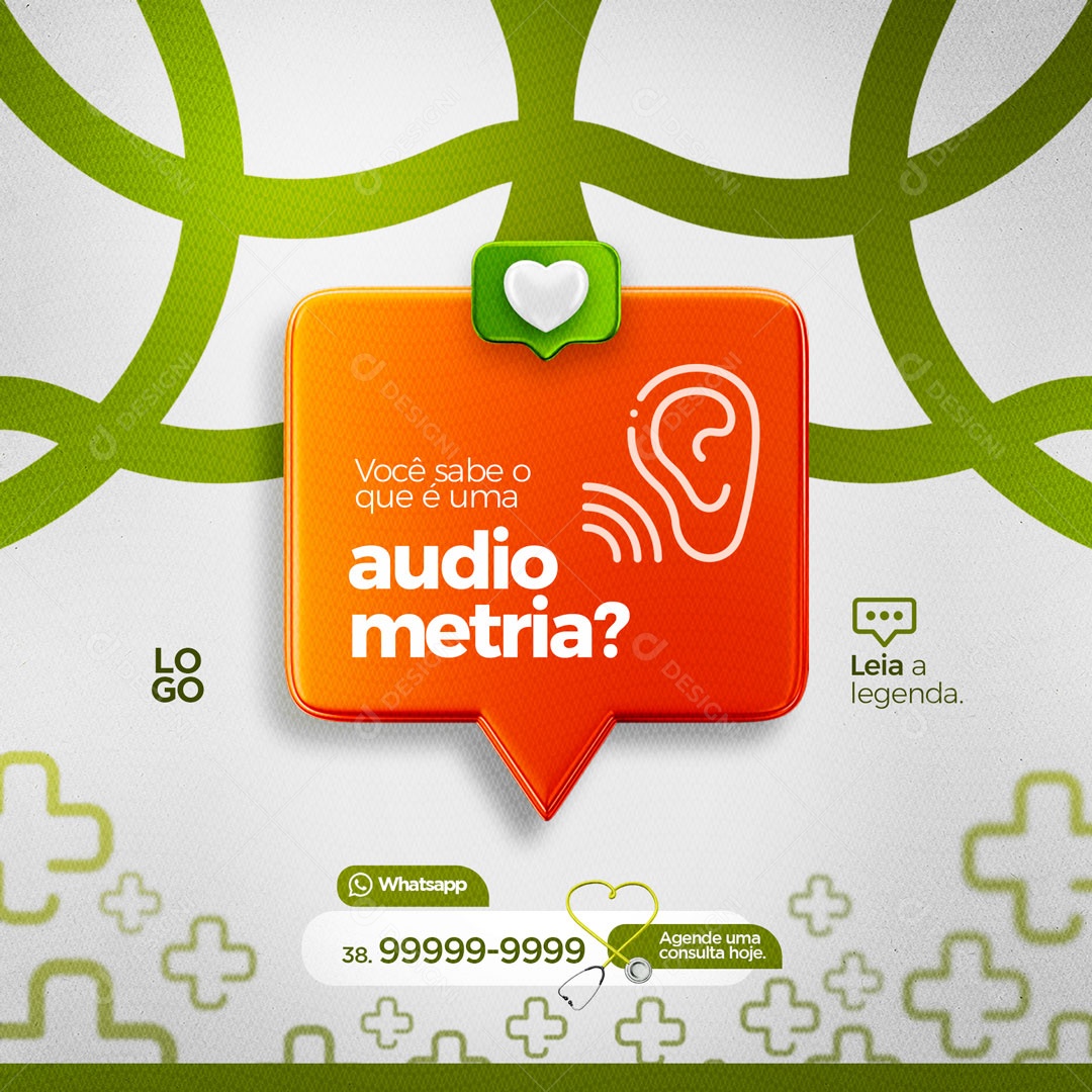 Você sabe o que é uma Audiometria? Clínica Médica Social Media PSD Editável