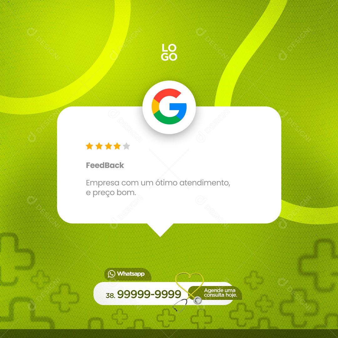 Feedback Clínica Médica Social Media PSD Editável