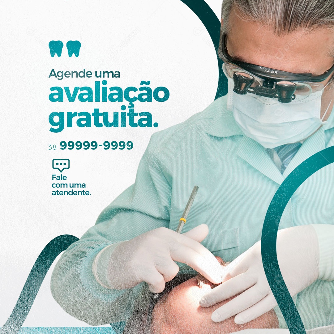 Agende sua Avaliação Gratuita Consultório Odontológicos Dentista Social Media PSD Editável