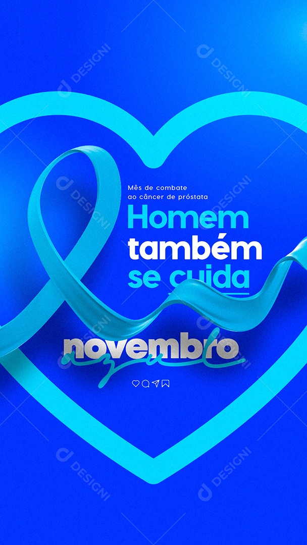 Story Homem Também Se Cuida Novembro Azul Social Media PSD Editável
