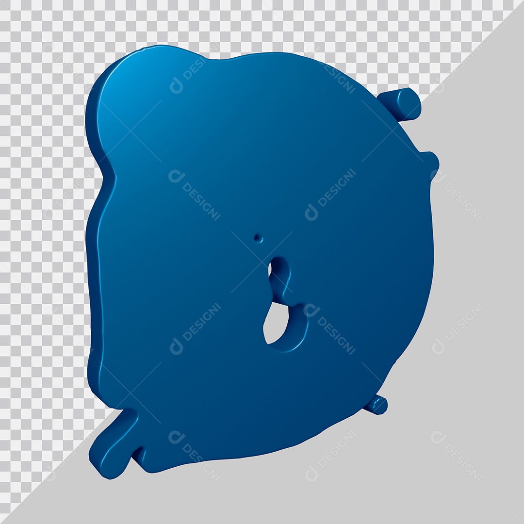 Elemento 3D Para Composição Letra D Azul PSD