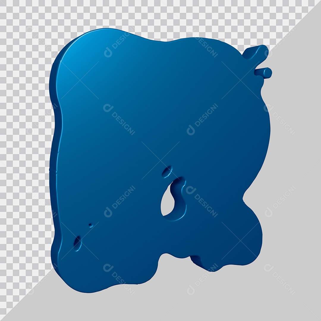 Elemento 3D Para Composição Letra R Azul PSD