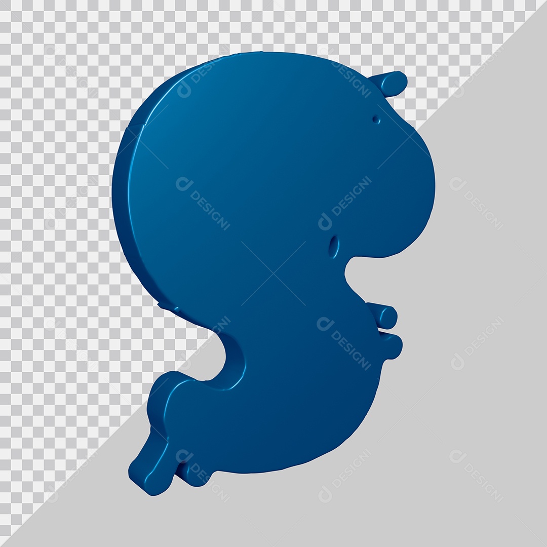 Elemento 3D Para Composição Letra S Azul PSD