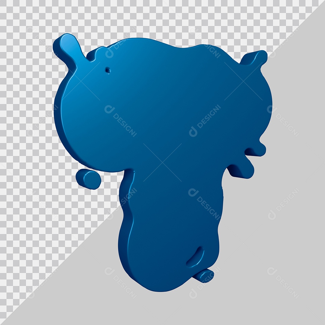 Elemento 3D Para Composição Letra T Azul PSD