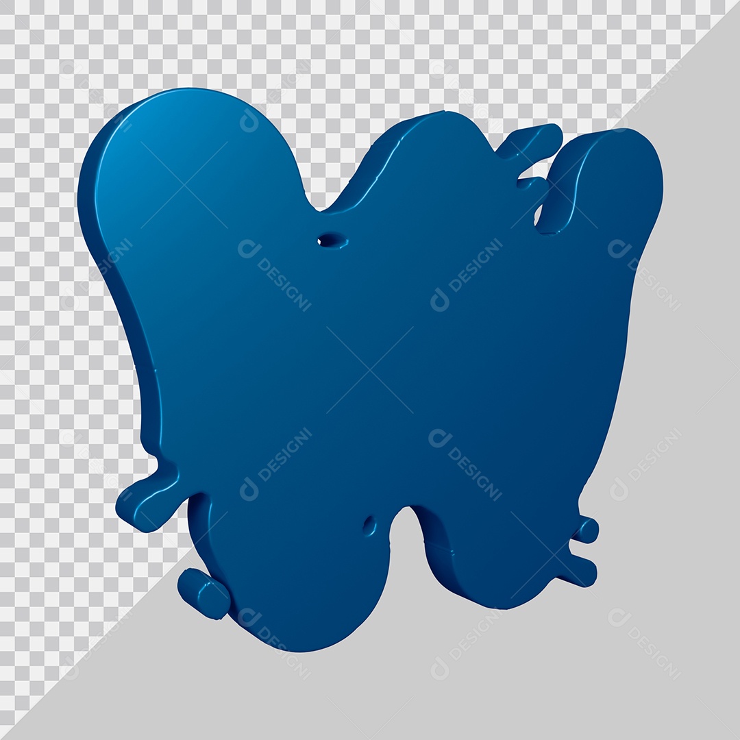 Elemento 3D Para Composição Letra W Azul PSD