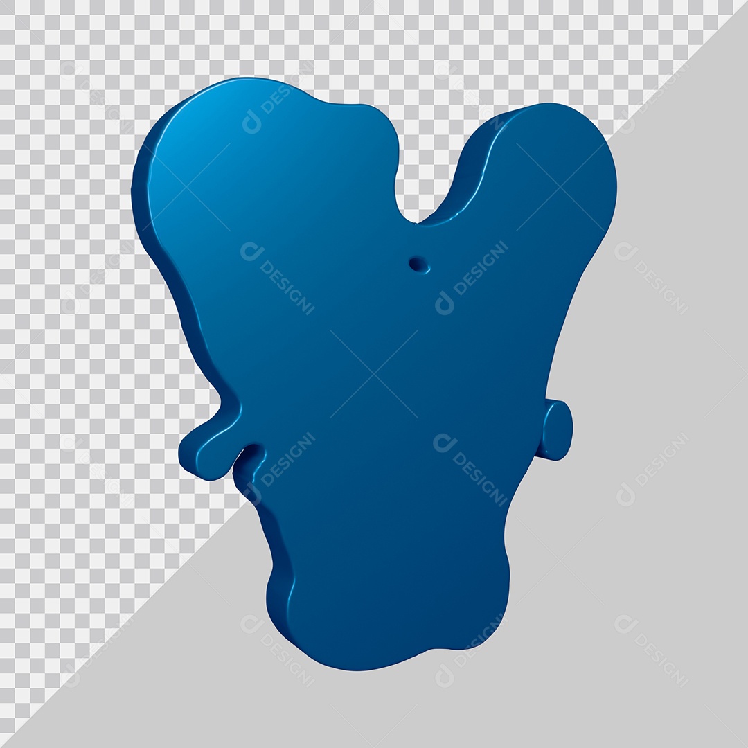 Elemento 3D Para Composição Letra Y Azul PSD