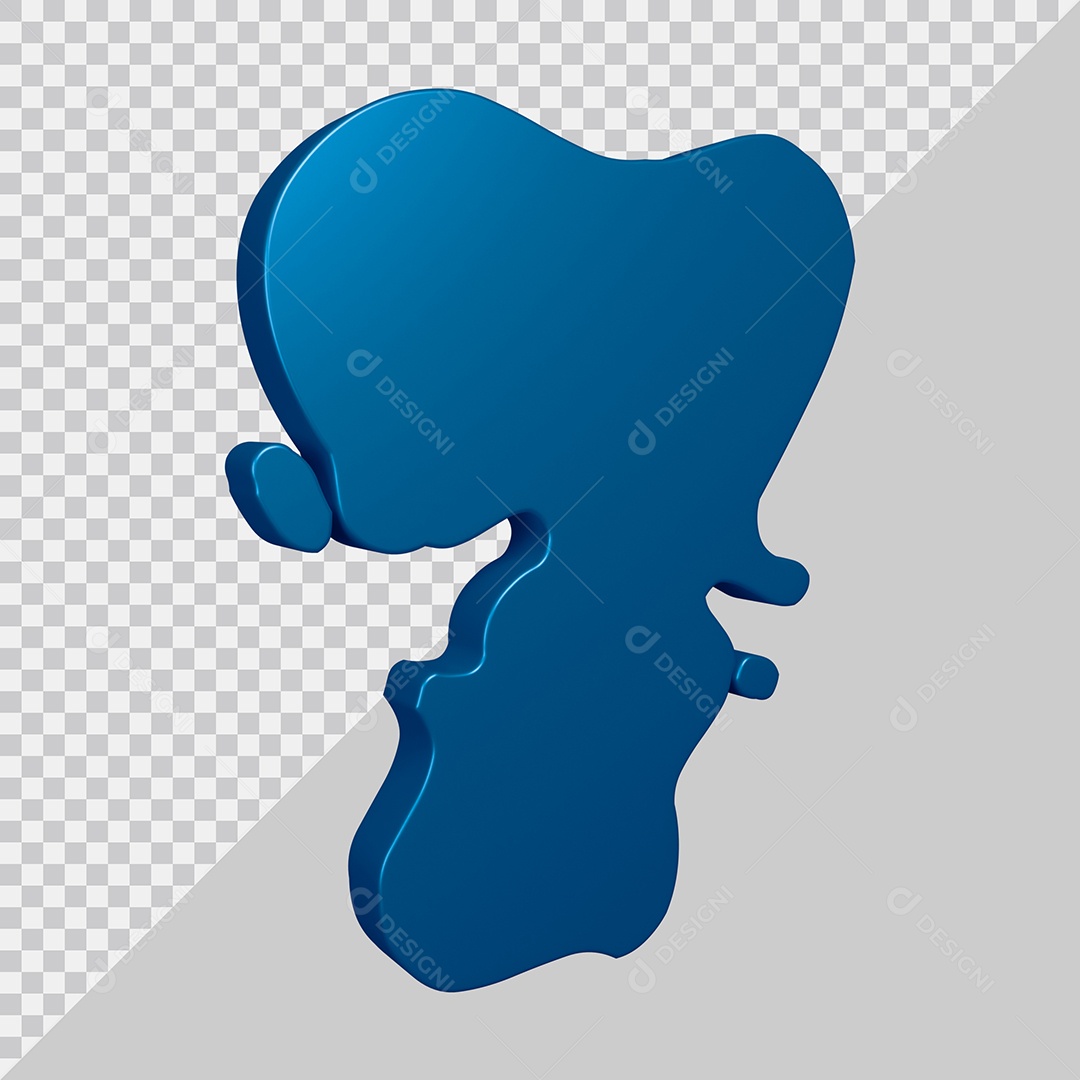 Elemento 3D Para Composição Número 7 Azul PSD