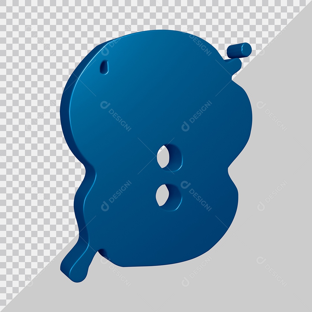 Elemento 3D Para Composição Número 8 Azul PSD