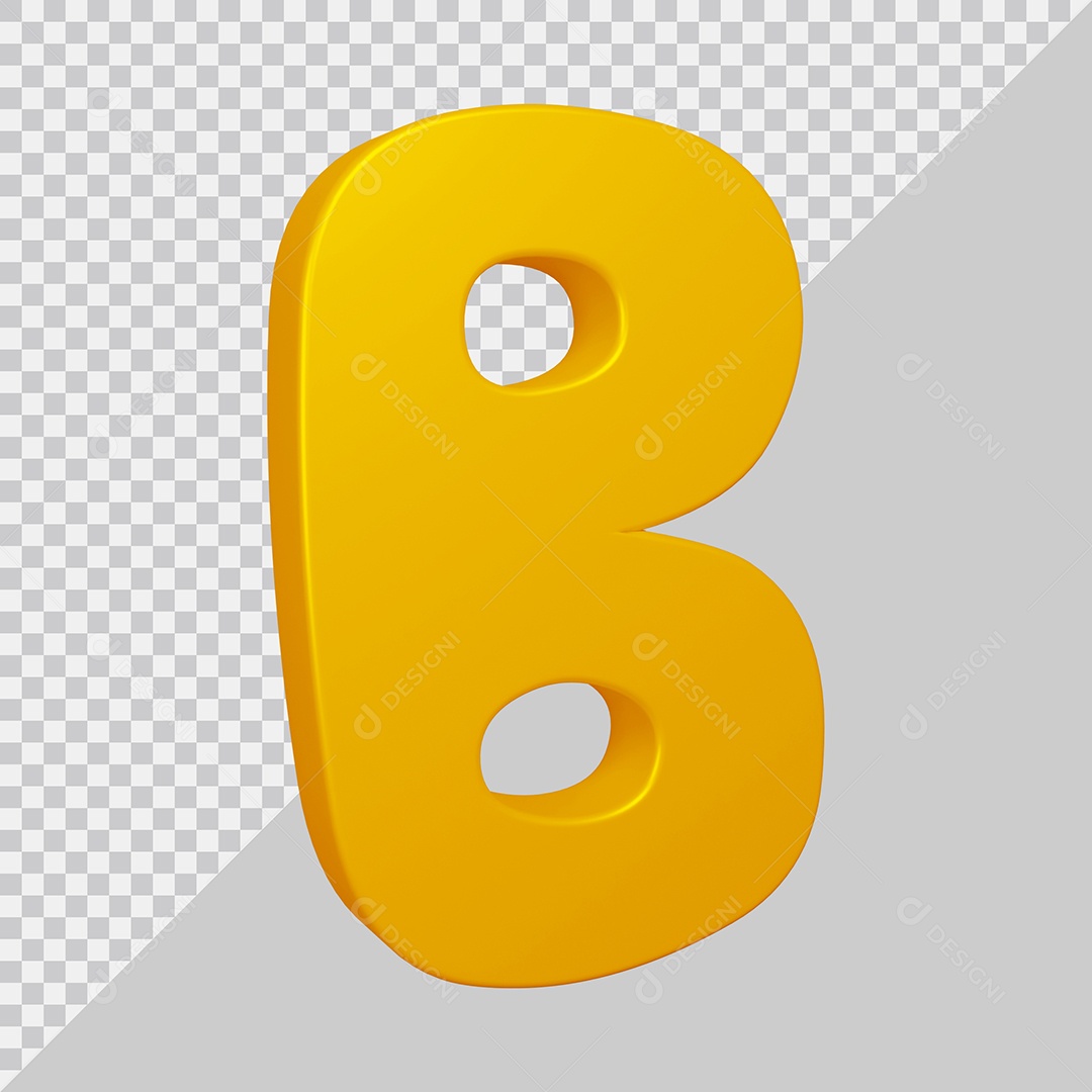 Elemento 3D Para Composição Letra B Dourado PSD