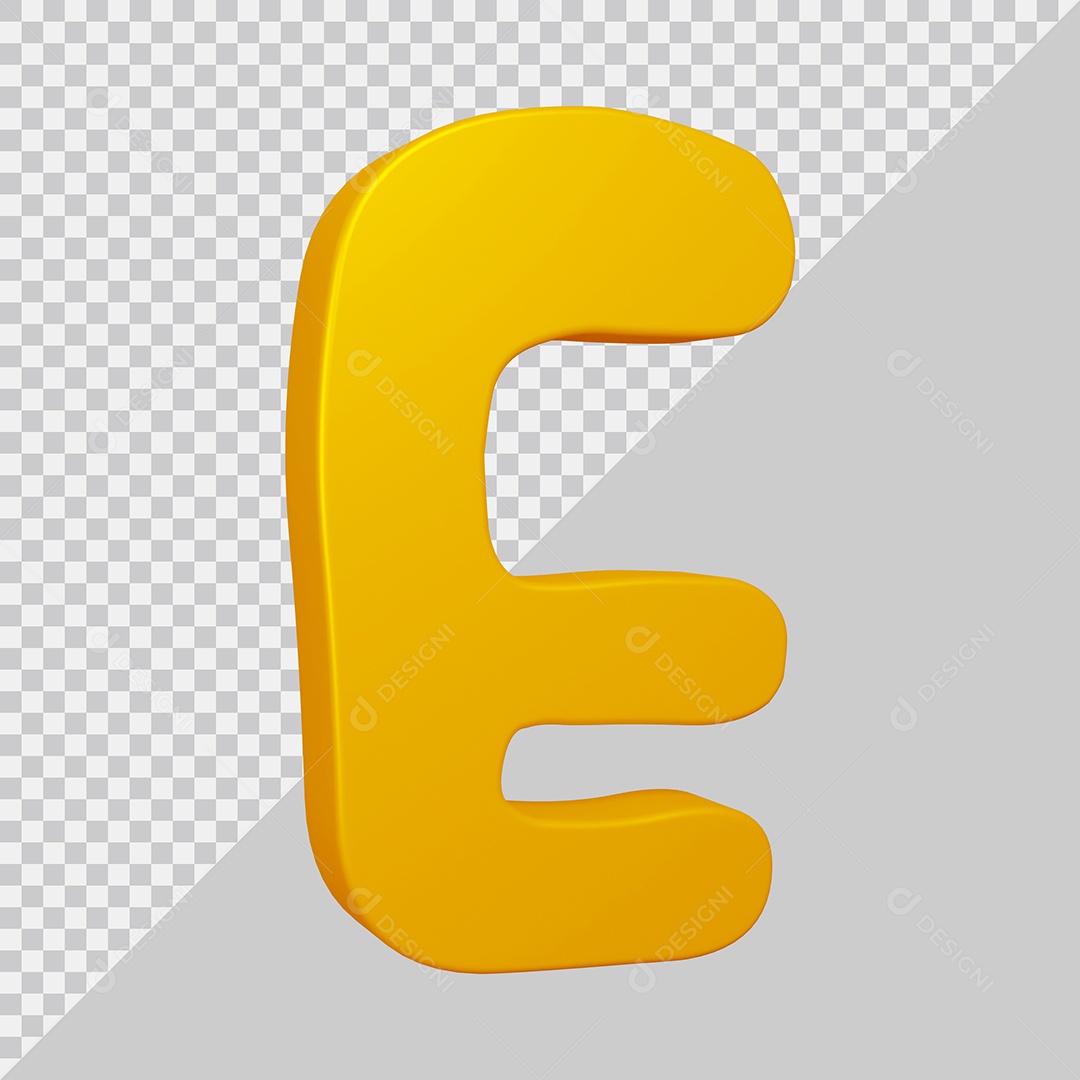 Elemento 3D Para Composição Letra E Dourado PSD