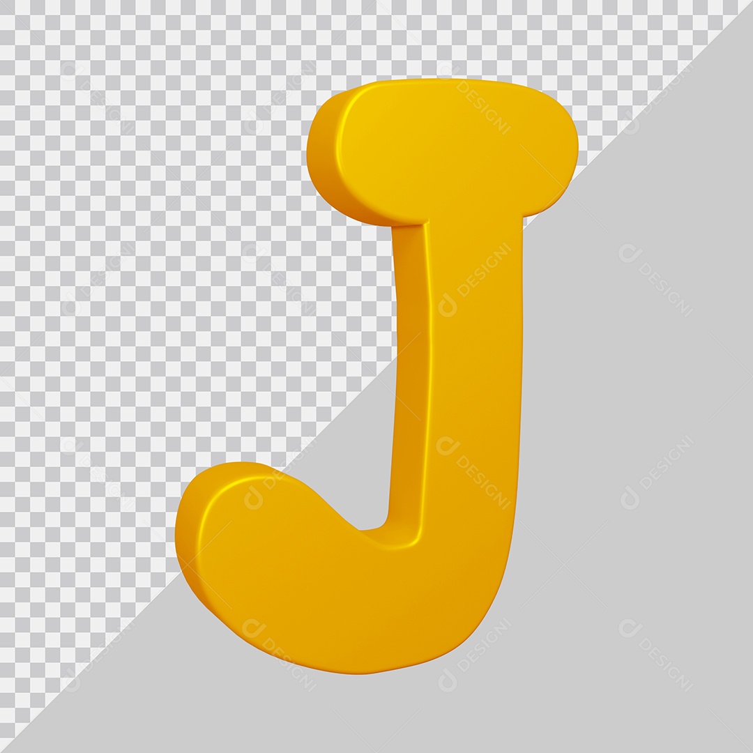 Elemento 3D Para Composição Letra J Dourado PSD