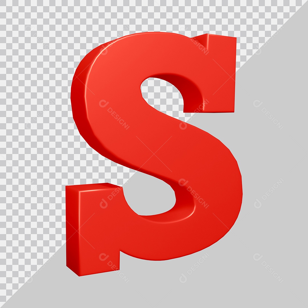 Elemento 3D Para Composição Letra S Vermelha PSD