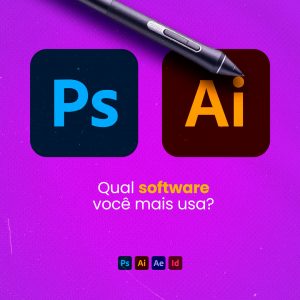 Qual Software você mais usa? Design Designer Gráfico Social Media PSD Editável