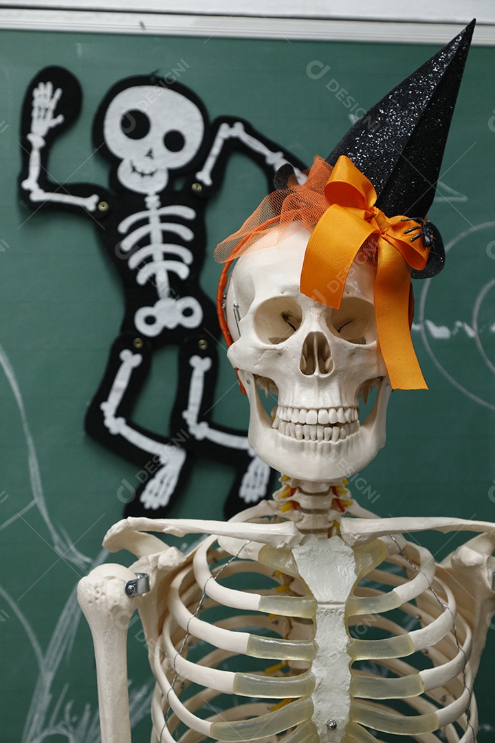 Esqueleto sobre festas decoração