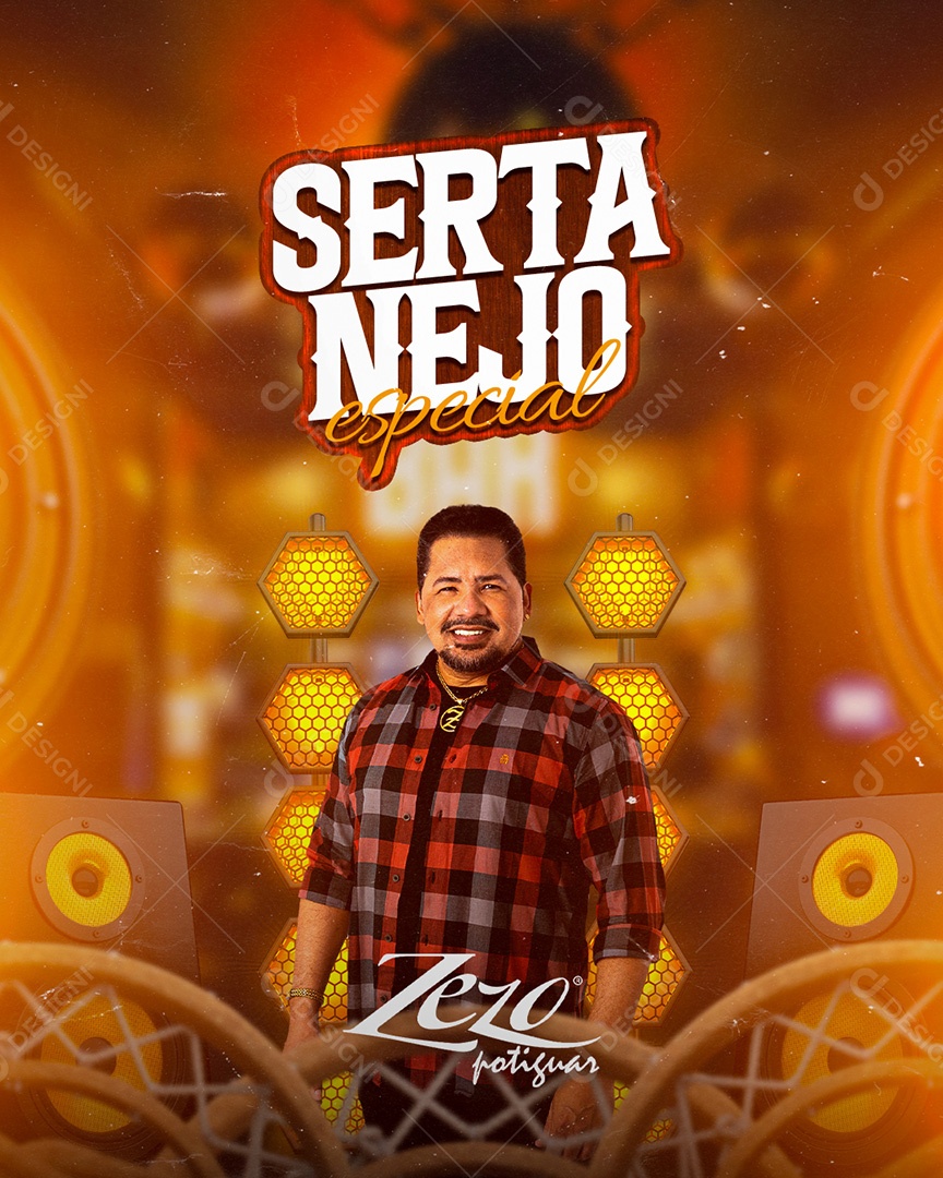 Flyer Sertanejo Especial Zezo Potiguar Social Media PSD Editável