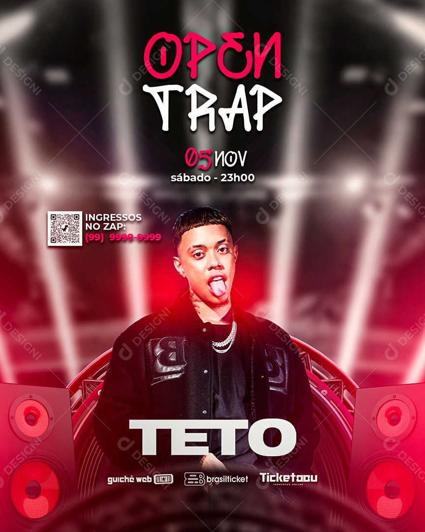 Flyer Show MC Teto Social Media PSD Editável