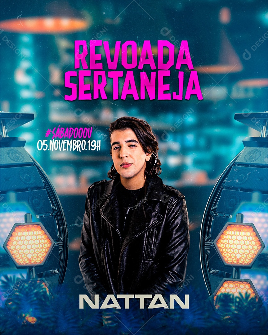 Flyer Show Nattan Social Media PSD Editável
