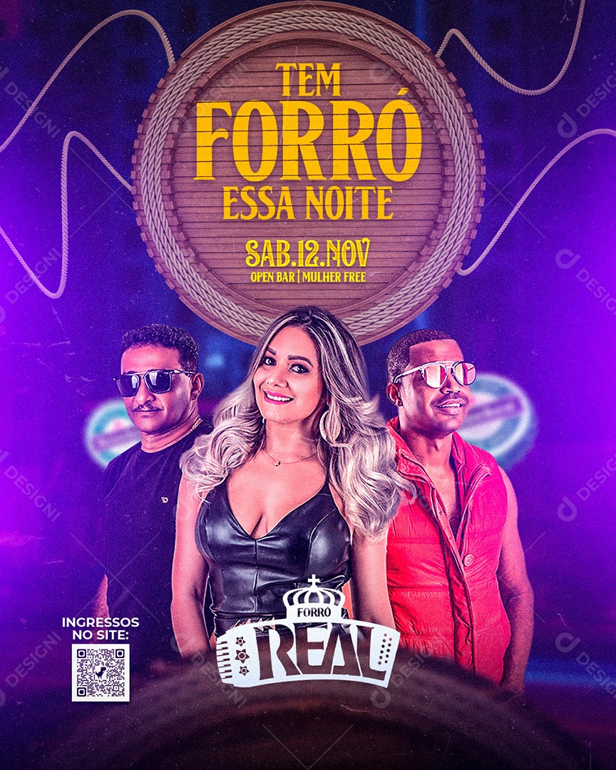 Flyer Show Forró Real Social Media PSD Editável