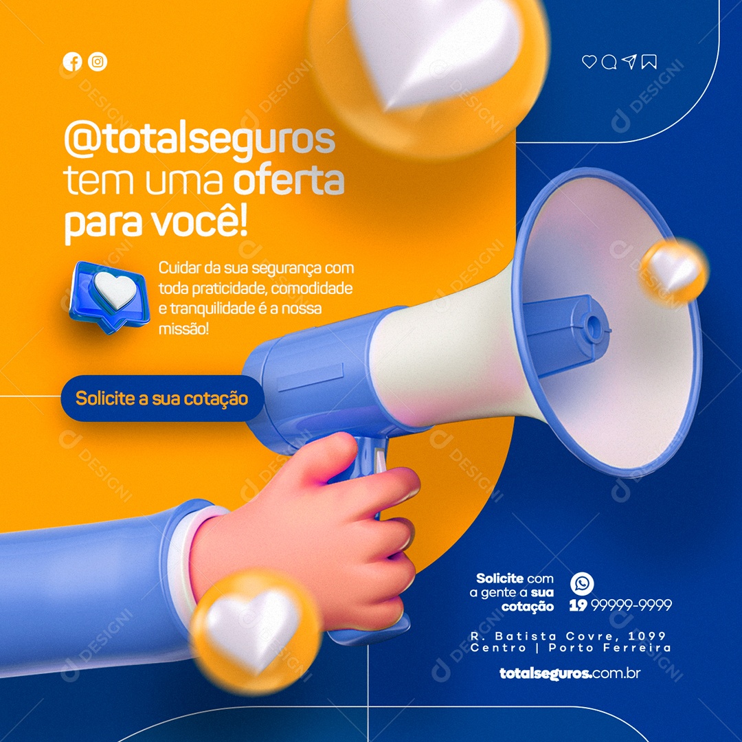 Seguradora Tem Uma Oferta Para Você Social Media PSD Editável