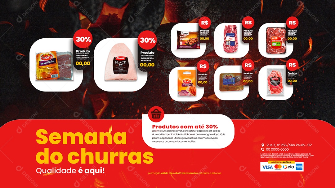 Anúncio de Mercado Açougue PSD Editável