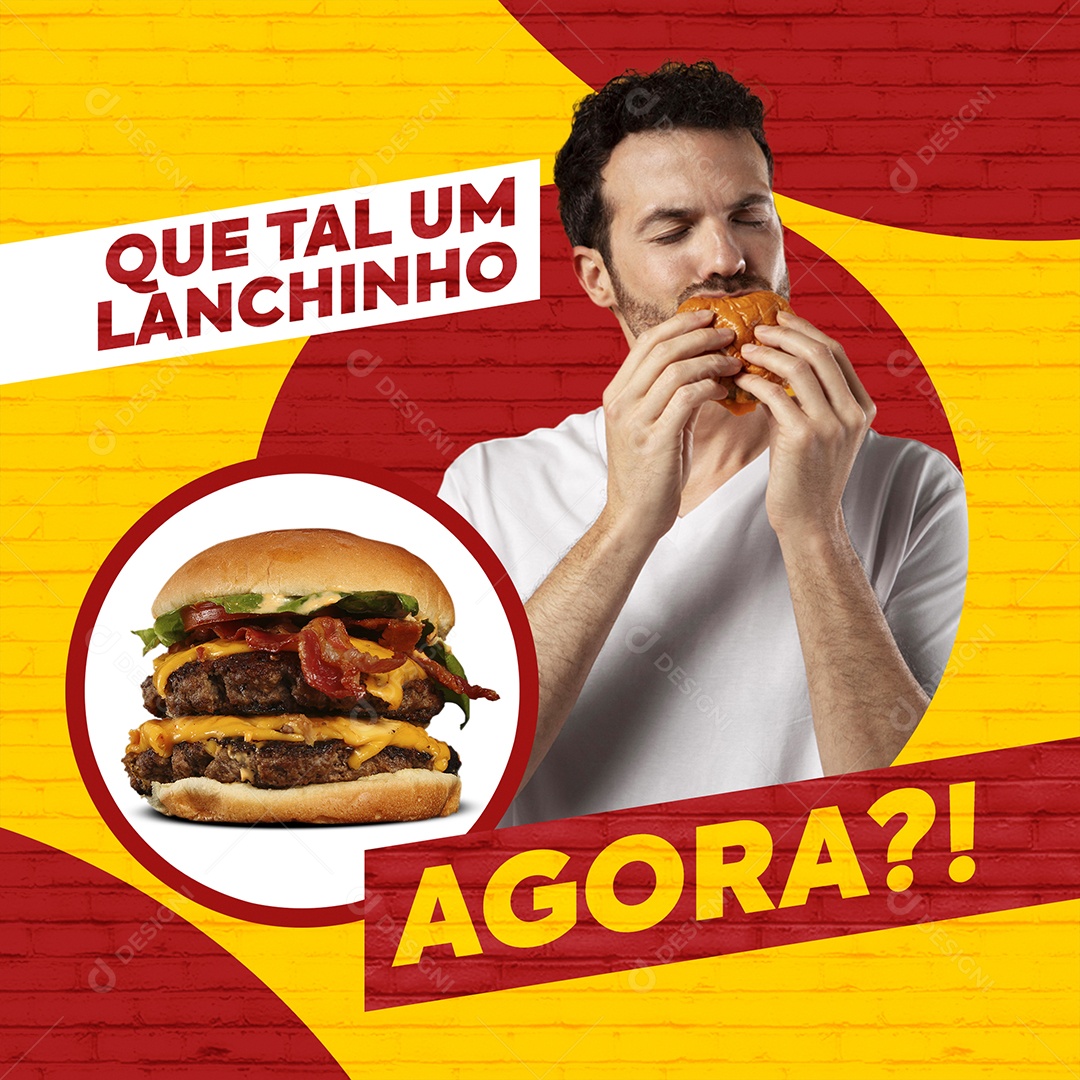 Que Tal Um Lanchinho Agora Social Media PSD Editável