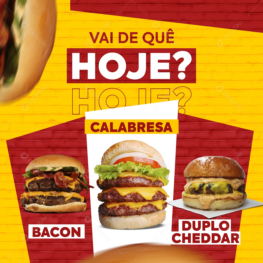 Vai de Quê Hoje Venha Conferir Social Media PSD Editável