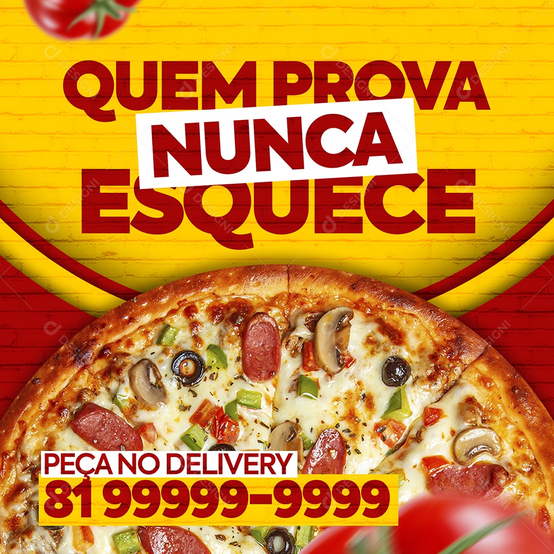 Who tastes it Never Forgets Order on Delivery Social Media Editable PSD