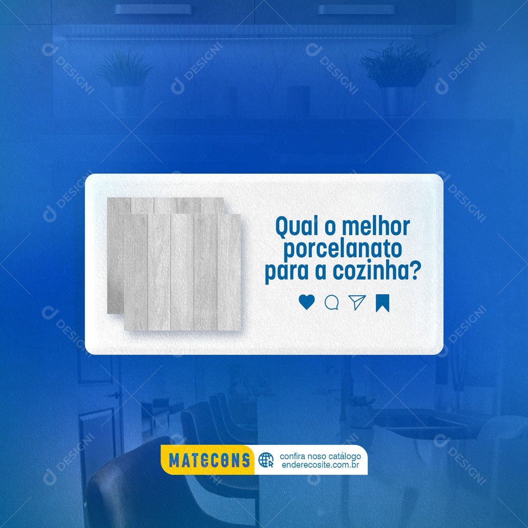 Qual o Melhor Porcelanato para a Cozinha? Materiais de Construção Social Media PSD Editável