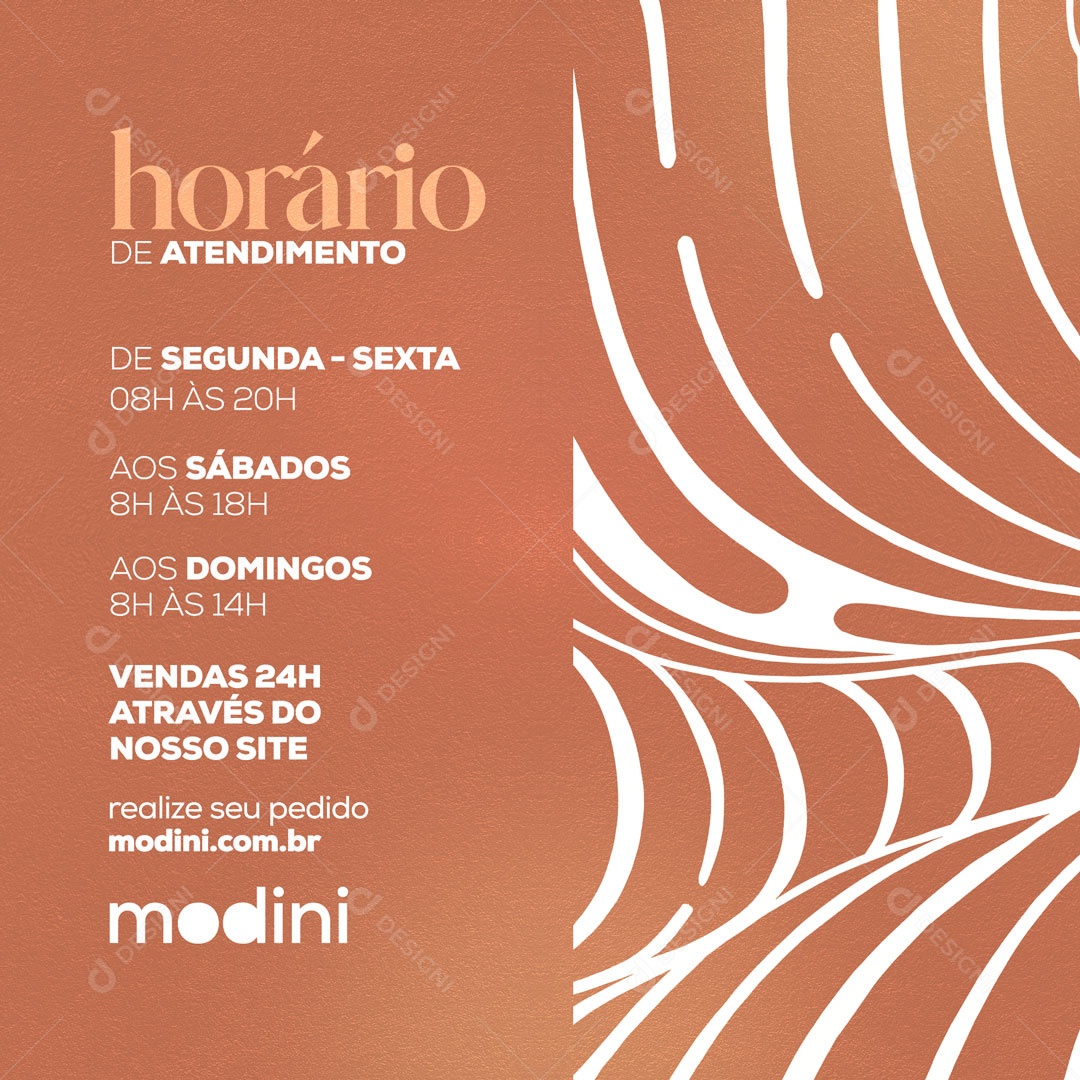 Horário de Atendimento Loja de Roupas Social Media PSD Editável