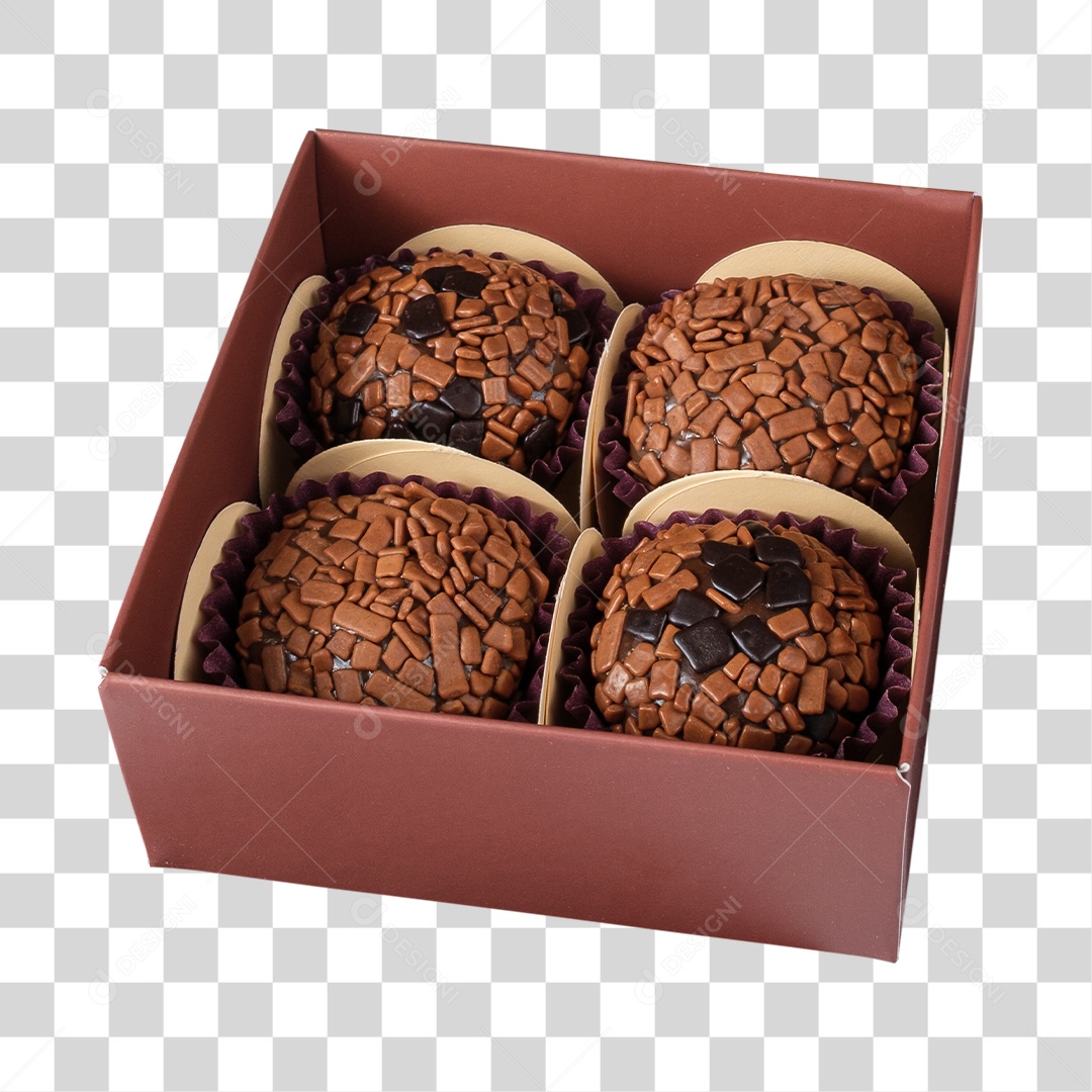 Caixa Com Brigadeiros PNG Transparente
