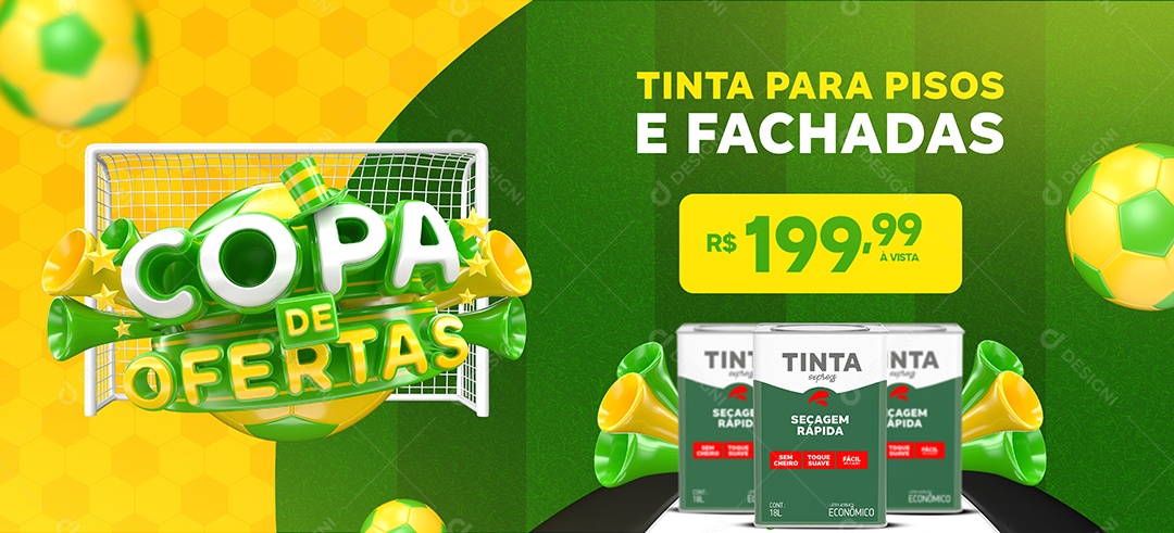 Banner Copa de Ofertas Tinta Para Pisos e Fachadas Social Media PSD Editável