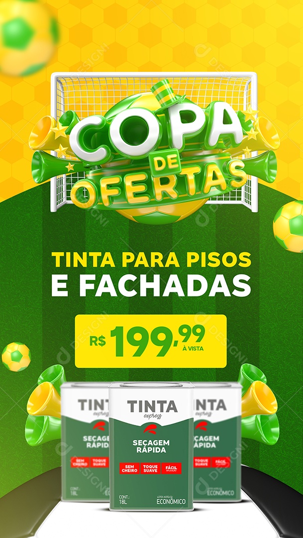 Story Copa de Ofertas Tinta Para Pisos e Fachadas Social Media PSD Editável