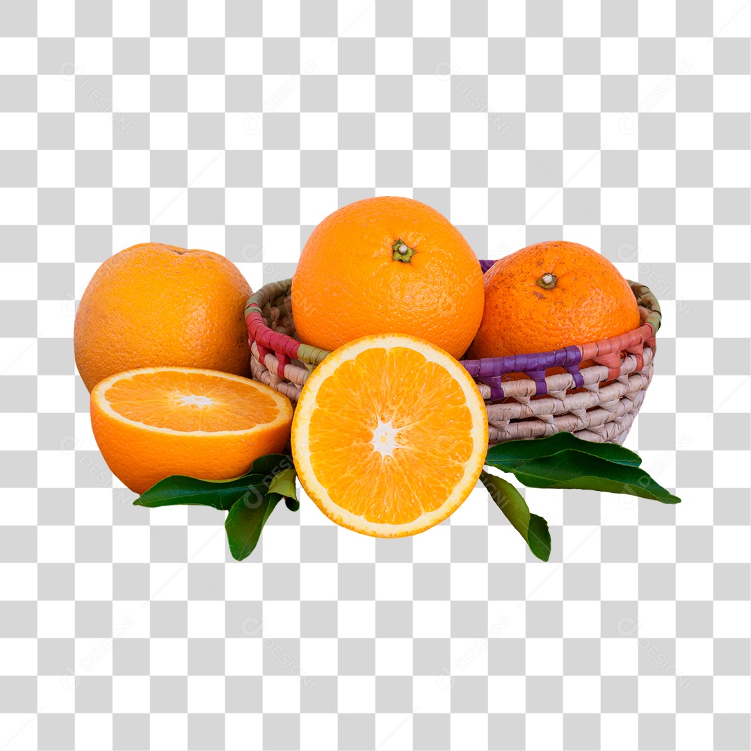 Cesta de Laranjas PNG Transparente Sem Fundo