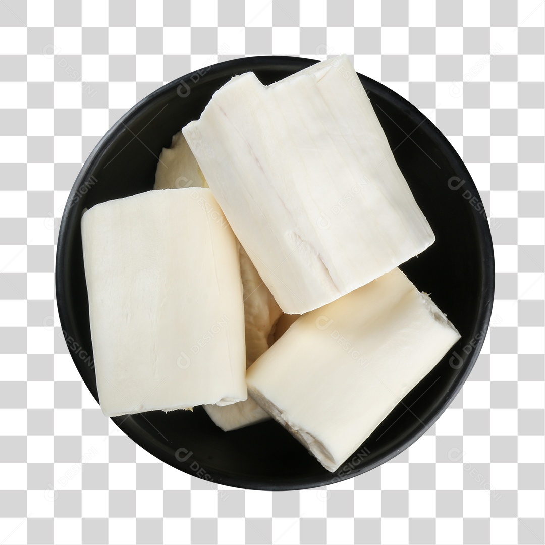 Aipim em Tigela de Plástico PNG Transparente Sem Fundo