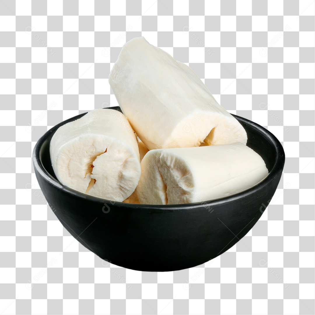 Aipim em Tigela de Plástico PNG Transparente Sem Fundo