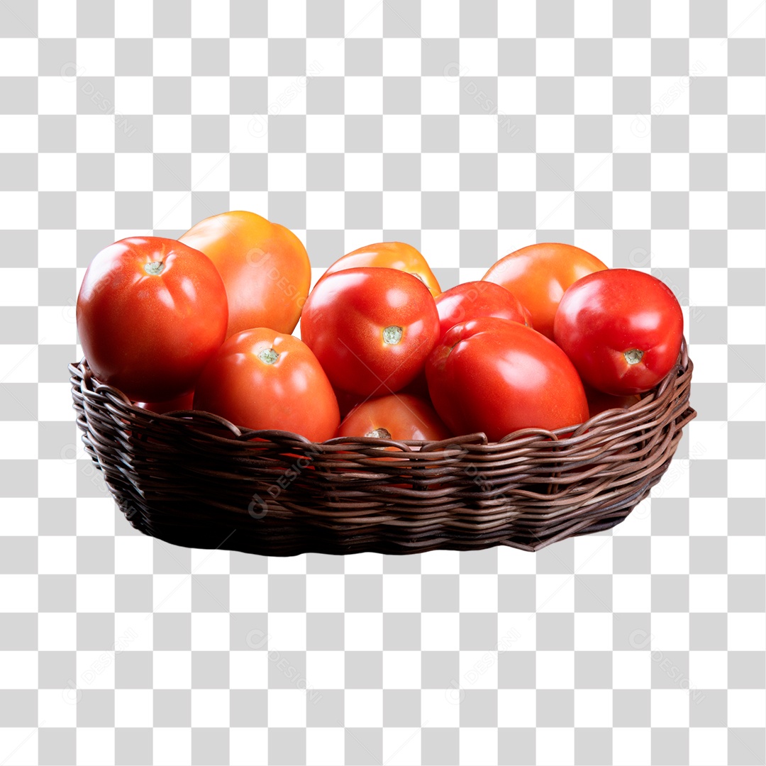 Cesta de Tomates PNG Transparente Sem Fundo