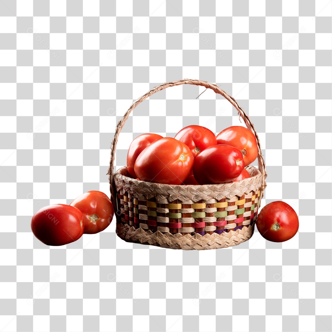 Cesta de Tomates PNG Transparente Sem Fundo