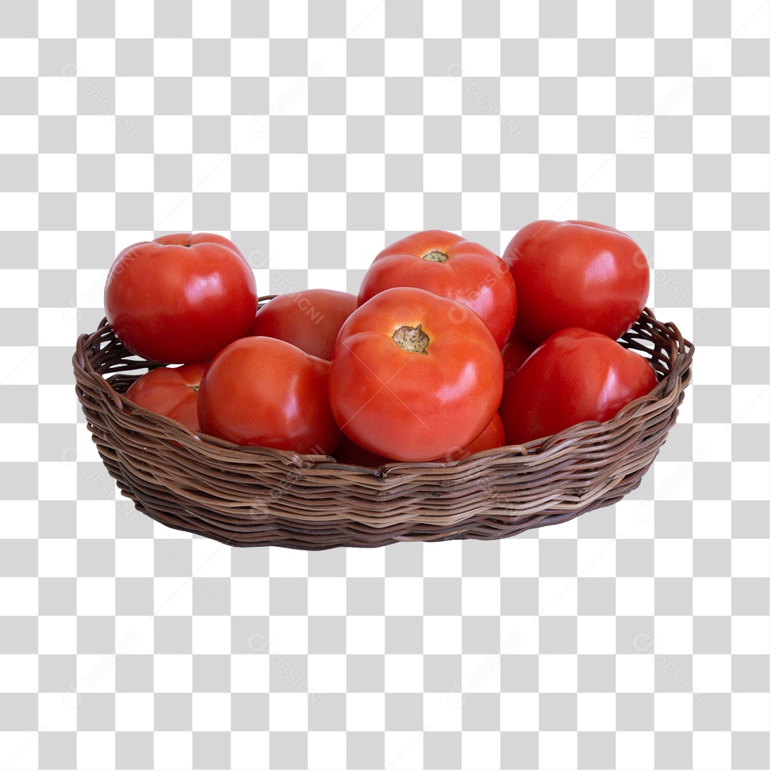 Cesta de Tomates PNG Transparente Sem Fundo