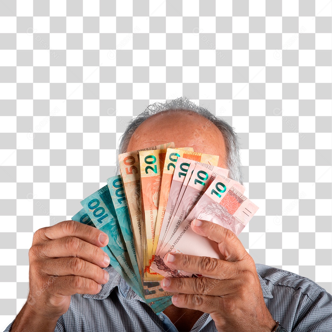 Homem Segurando Dinheiro Na Cara PNG Transparente Sem Fundo