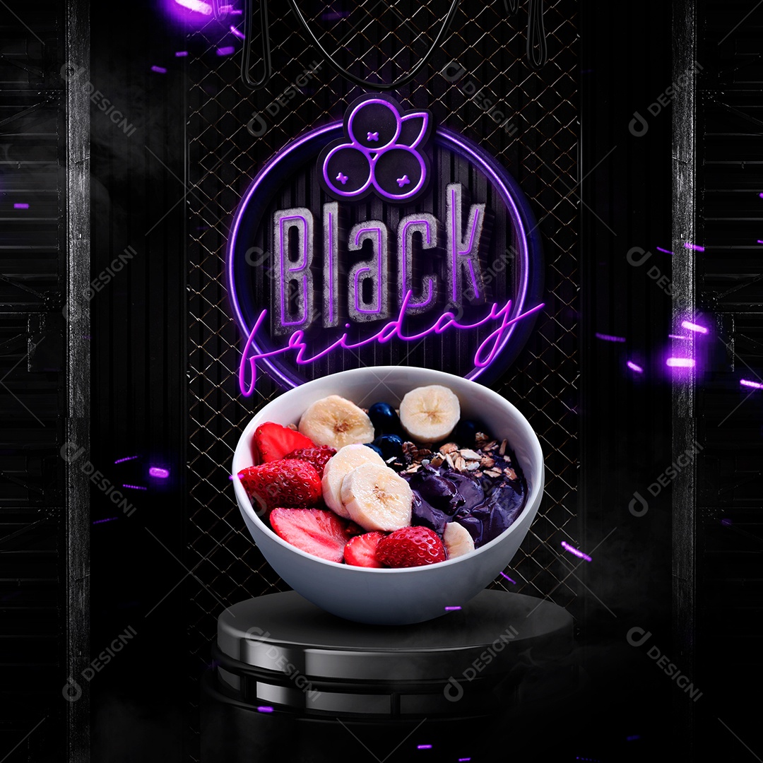 Black Friday Açaí Venha Conferir Social Media PSD Editável