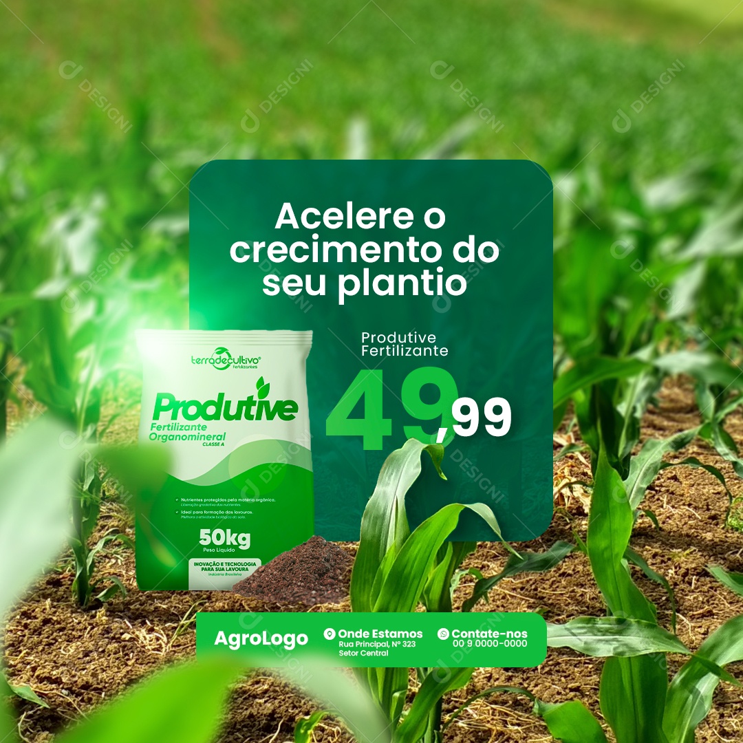 Acelere o Crecimento do Seu Plantio Agronegócio Social Media PSD Editável