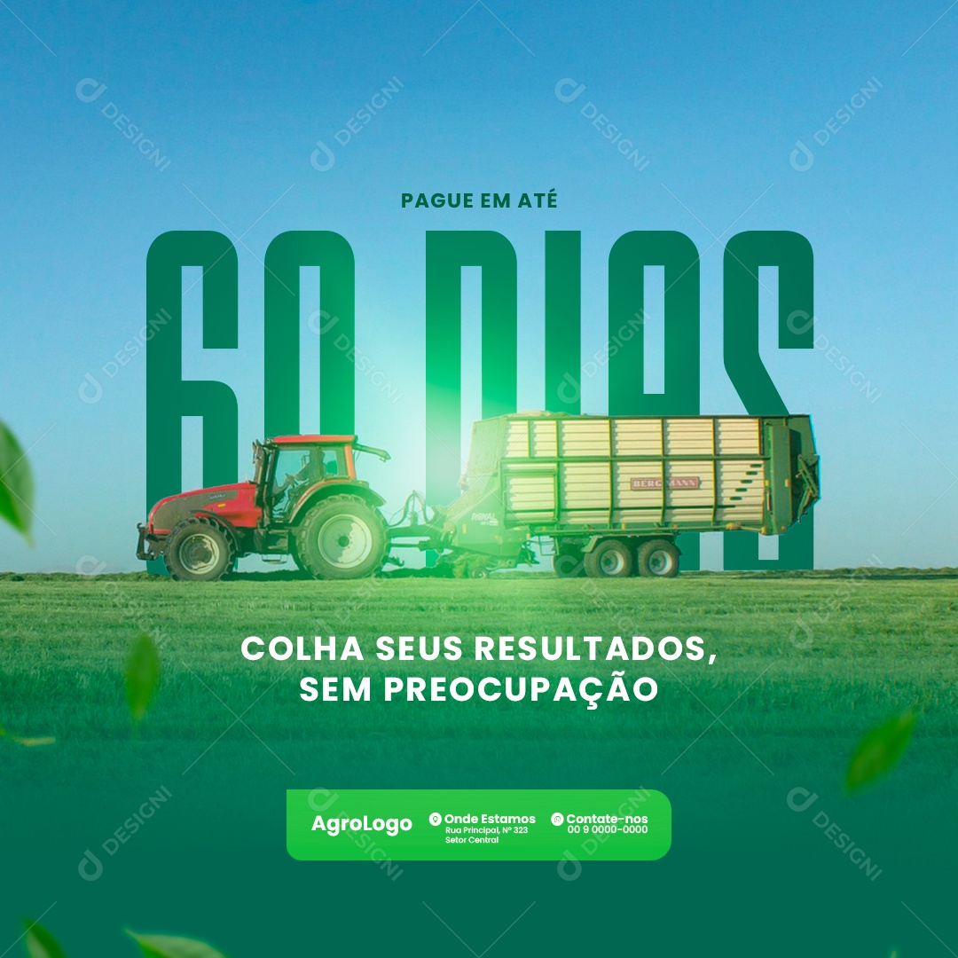 Colha Seus Resultados Sem Preocupação Agronegócio Social Media PSD Editável