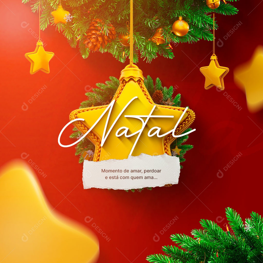 Momento de Amar Perdoar e Está com Quem Ama Feliz Natal Social Media PSD Editável