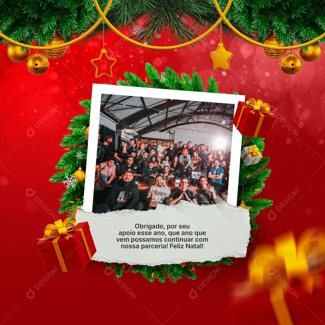 Feliz Natal E Um Próspero Ano Novo Social Media PSD Editável