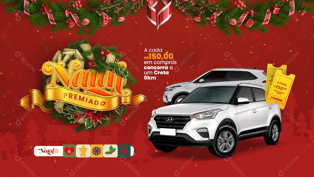 Carrossel Feliz Natal Concorra a um Creta Social Media PSD Editável