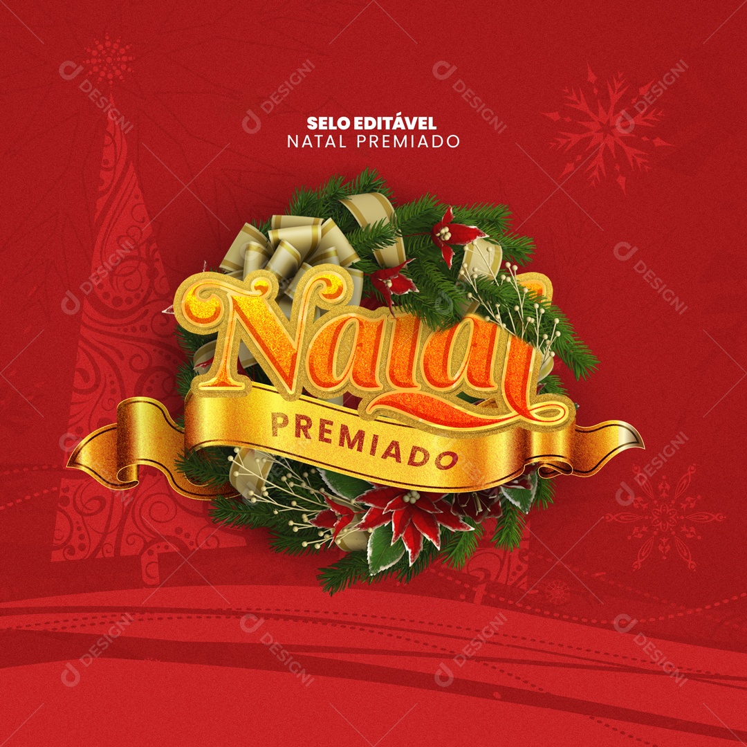 Selo de Natal Premiado PSD Editável