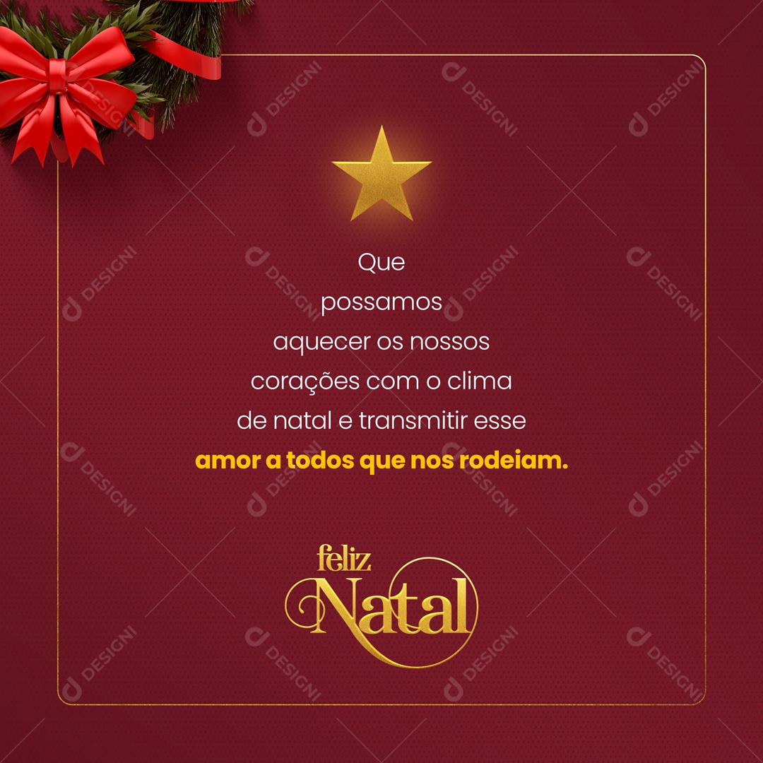 Que Possamos Aquecer nosso Corações Feliz Natal Social Media PSD Editável