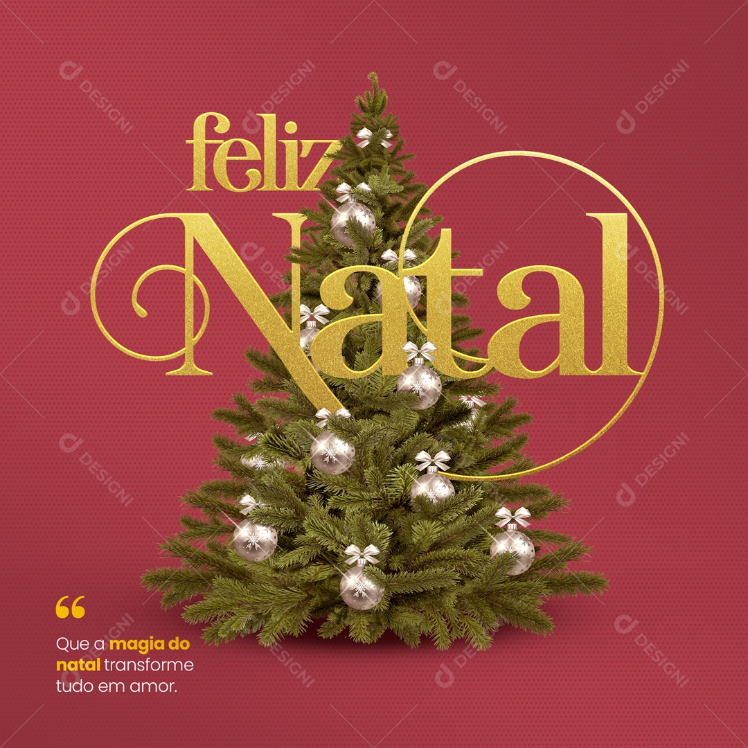 Que a Magia do Natal Transforme tudo em Amor Feliz Natal Social Media PSD Editável
