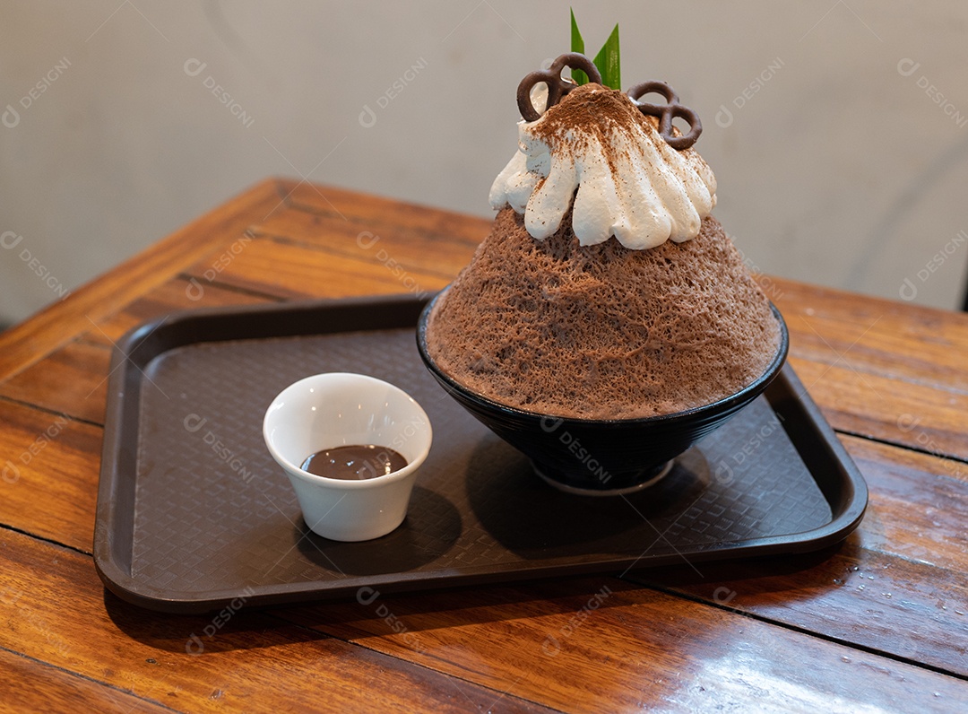 Sobremesa gelada - bingsu do chocolate
